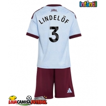 Camisa de Futebol Aston Villa Victor Lindelof #3 Equipamento Alternativo Infantil 2026-27 Manga Curta (+ Calças curtas)